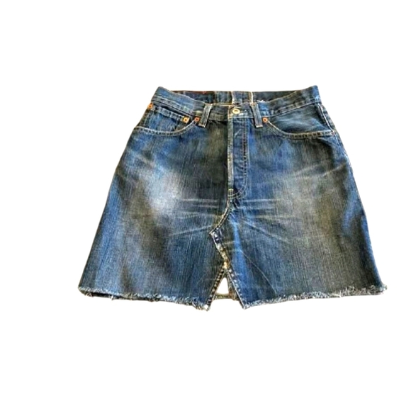 Vintage Levis 501 Upcycled Denim Jean Skirt. - Picture 1 of 4